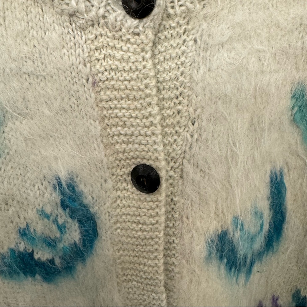 100% Alpaca Wool Patterned Button Down Cardigan S… - image 4